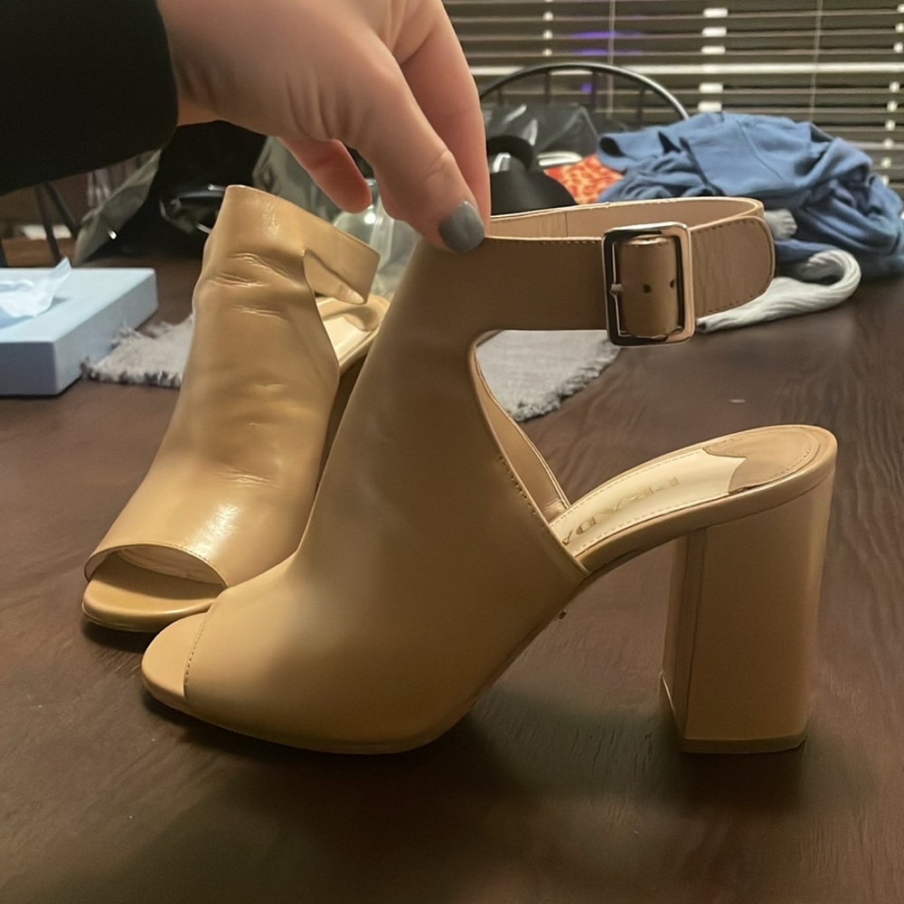 Prada nude open toe heel